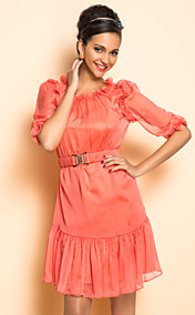 TS Ruffle Detail Belted Dress