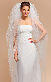 Ten-tier Waltz Wedding Veils With Pencil Edge