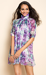 TS Half Sleeve Chiffon Print Dress