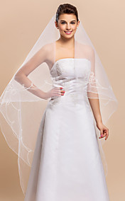 One-tier Tulle Waltz Length Wedding Veil With Pencil Edge