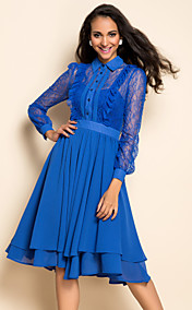 ts vintage blonder chiffon midi kjole