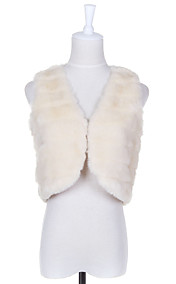 Bom Fur Casual / Festa Vest Faux Collarless