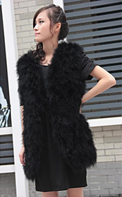 Collarless Ostrich Fur Casual/Party Vest(More Colors)