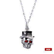  8GB Chrome Style Skull USB Flash Drive Necklace (Silver)