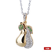  Plated Crystal Stainless Steel USB2.0 Flash Drive Necklace (1GB)