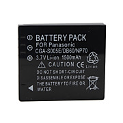  CGA-S005E/DB60/NP70 Compatible 3.7V 1500mAh Battery Pack for Panasonic Lumix DMC-FX01-A and More