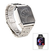 Stainless Steel Fashion 29 LED Blue Light Digital Sports Watch