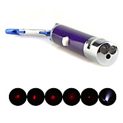  5 in 1 1mw 650nm Projective Red Laser Pointer with 2*LED and Keychain Purple