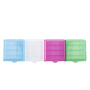  AAA / AA soporte de plástico caso de caja de almacenamiento (blanco + violeta + azul + verde)