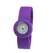  Children's Waterproof Quartz Tape Bracelet Watch with Purple Band