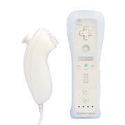  2-in-een MotionPlus-afstandsbediening en nunchuk + case voor Wii (wit)