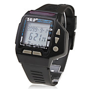  Waterproof Digital Multifunction EL Light Watch with Calendar/Alarm/Chronograph - Black