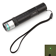  Flashlight Shaped Green Laser Pointer with Battery (5mw 532nm,Black)