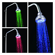  3-inch Water Powered LED Shower Head (Plastic, Chrome Finish)