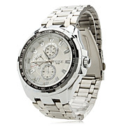  Men's Business Alloy Analog Quartz Wrist Watch 8106 (Silver)