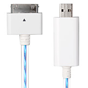  USB Blue LED Charge and Sync Cable for iPhone, iPad and iPod (80 cm, White)