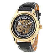  Men's PU Analog Mechanical Wrist Watch 9262 (Black)