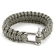  Para-Cord Survival Bracelet with Aluminium Connection Buckle (Grey)