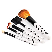  Black And White Pattern Cosmetic Brush Set (5-Piece)
