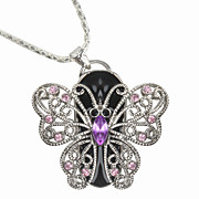  16GB Butterfly Style USB Flash Drive Necklace (Purple)