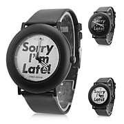  Unisex Leather Analog Quartz Wrist Watch 0687M (Black)