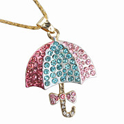  16GB Mini Umbrella Style USB Flash Drive Necklace (Pink)