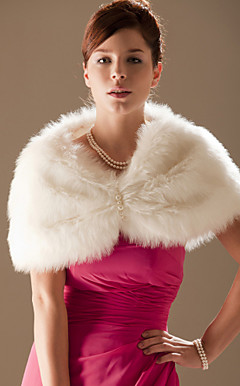 Faux Fur Special Occasion/ Wedding Shawl