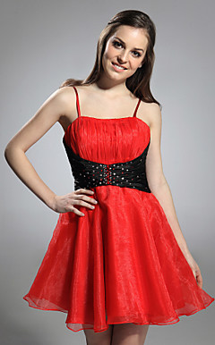 BRIDGETTE - Cocktailjurk van Organza en Satijn