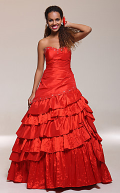 A-line Sweetheart Floor-length Taffeta Prom/Evening Dress