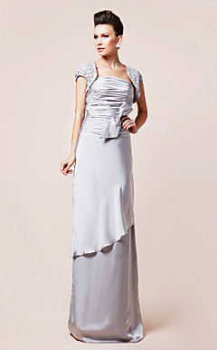 ASHTON - kjole til brudens mor i chiffon og satin Med sjal