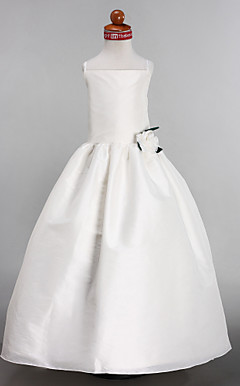 A-line Spaghetti Straps Court Train Taffeta Flower Girl Dress