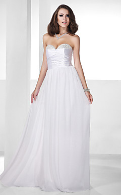 Sheath/Column Sweetheart Floor-length Taffeta And Chiffon Evening Dress
