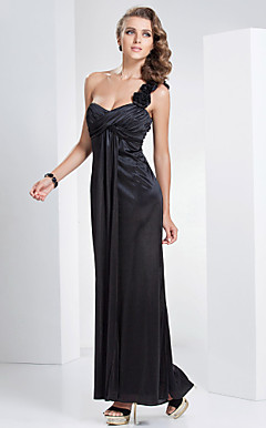 Sheath/Column One Shoulder Floor-length Polyester Evening Dress