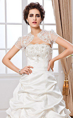 Short Sleeve Lace Special Occasion Jacket/Wedding Wrap(More Colors)