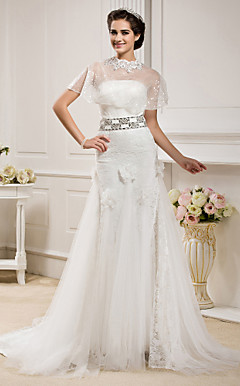 NARMADA - Vestido de Novia de Encaje y Tul con Bolero