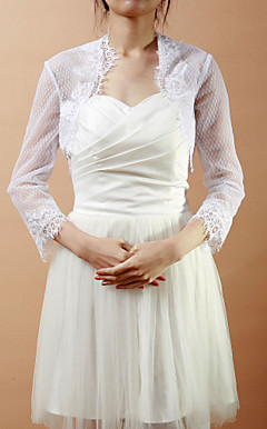 Elegant Half-Sleeve Lace & Net Wedding / Evening Jacket / Wrap (flere farger)