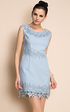 TS High End Lace And Texture Tweed Sheath Dress