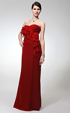 Sheath/Column Sweetheart Floor-length Chiffon Bridesmaid/Evening Dress
