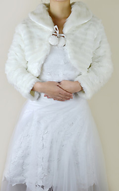 Long Sleeve Faux Fur Evening/Wedding Jacket/Wrap