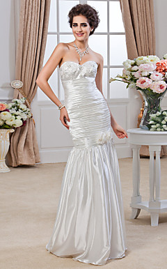 trompette / sirène sweetheart-parole longueur extensible robe de mariée en satin