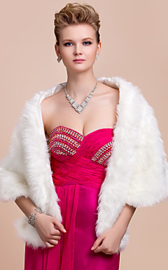 Fine Faux Fur Evening/Wedding Shawl