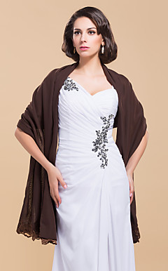Elegant Chiffon With Lace Wedding/Evening Shawl (More Colors)