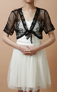 Short Sleeve Tulle Evening/Casual Wrap/Jacket(More Colors)