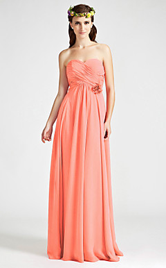 Sheath/Column Sweetheart Floor-length Chiffon Bridesmaid Dress