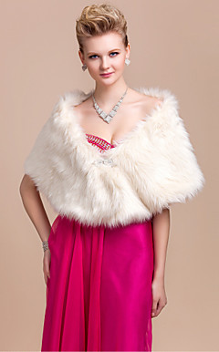 Gorgeous Faux Fur Wedding / Special Occasion Shawl / Wrap With Rhinestone (More Colors)