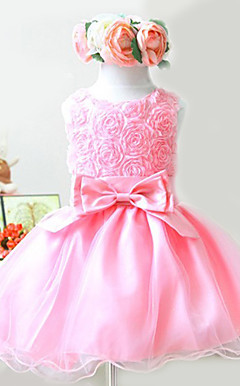 Lovely Sleeveless Satin/Tulle Wedding/Evening Flower Girl Dress