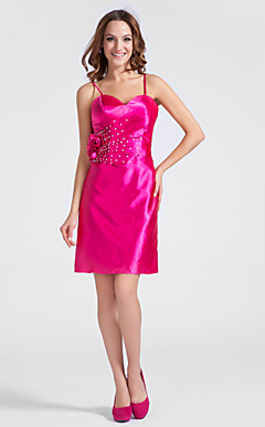 Sheath/Column Sweetheart Short/Mini Stretch Satin Cocktail Dress