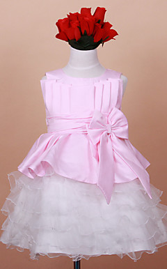 Lovely Sleeveless Satin/Tulle Wedding/Evening Flower Girl Dress