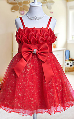 Sweet Spaghetti Straps Tulle Wedding/Evening Flower Girl Dress