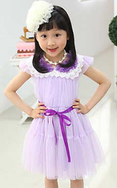 Lovely Short Sleeve Tulle Wedding/Evening Flower Girl Dress